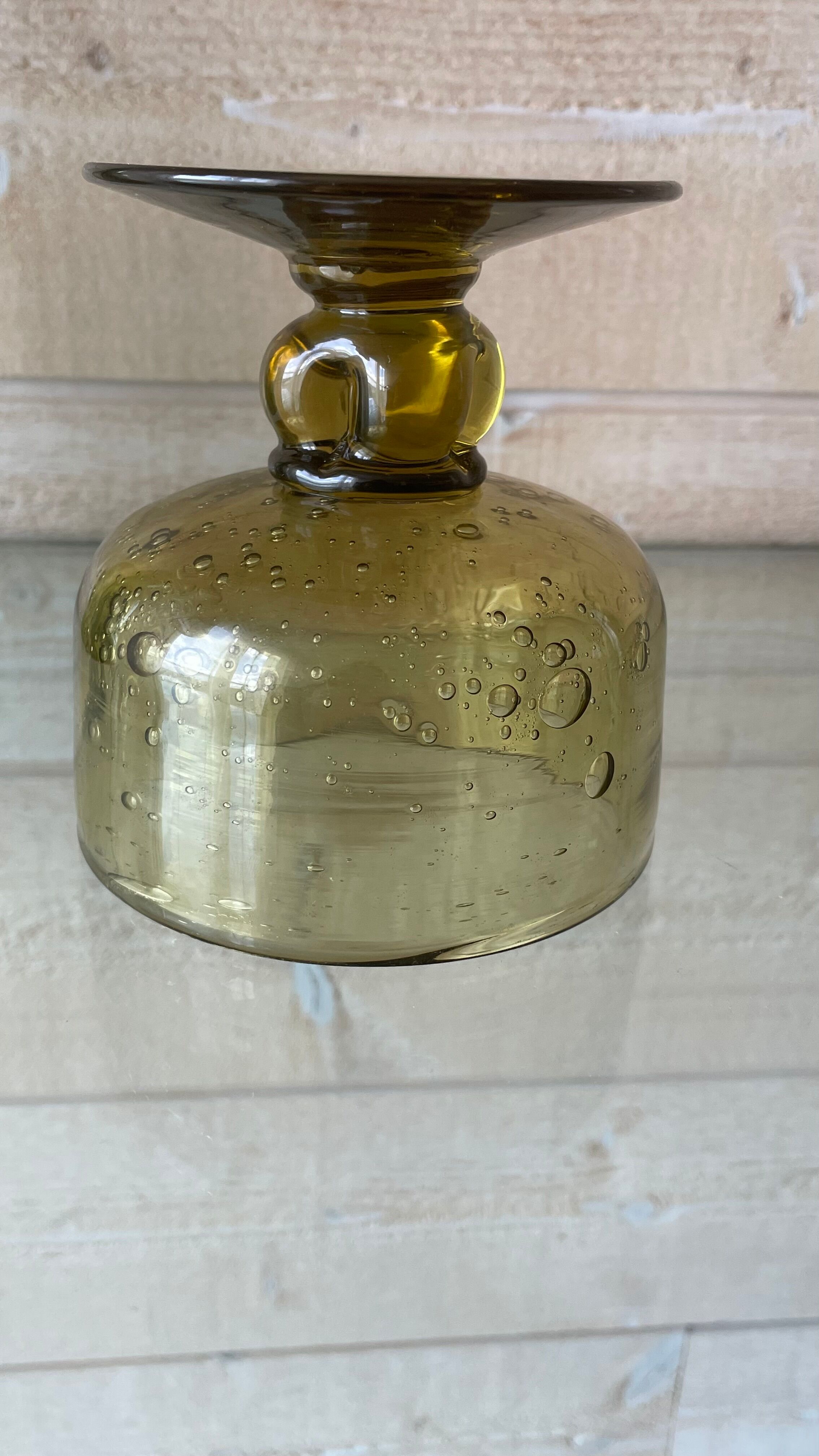 Glass - biot bowl in blown and bubbled glass