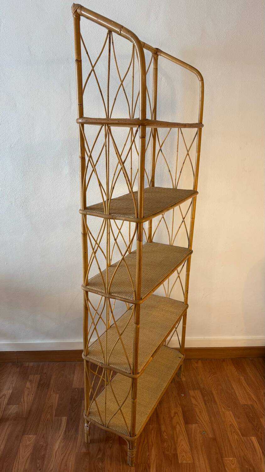 1960s Rattan Shelf France