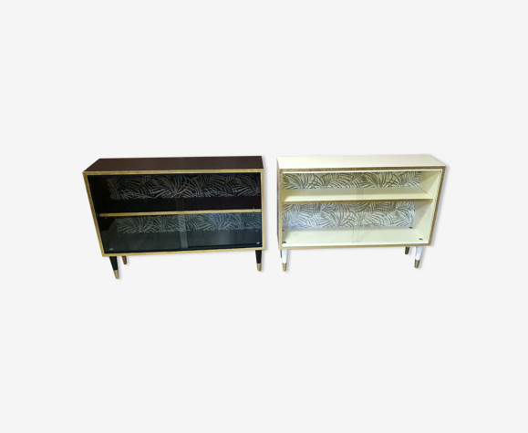 Ensemble de 2 vitrines Noir et blanc années 1970 Pologne