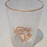Gobelet de mariage en cristal et gravure or gravé
