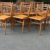 Set of 8 vintage 1960s bistro chairs