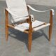 Vintage safari chair 1960s Denmark with canvas minimalist design