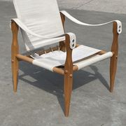 Fauteuil safari vintage 1960 Danemark avec toile design minimaliste