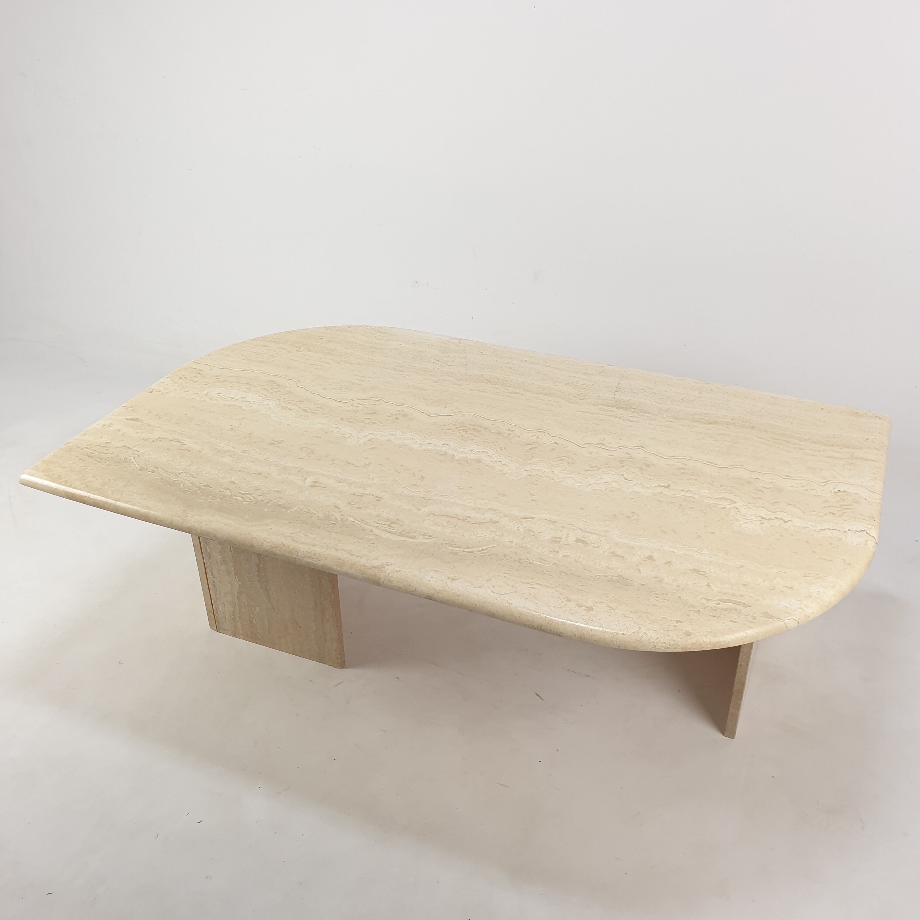 Mid-Century Italian Travertine Coffee Table, 1980s