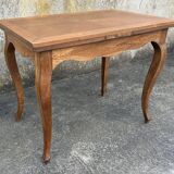 Small extendable table, regency style, solid wood, marquetry, vintage