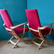 Pair of red armchairs. Denmark 1950