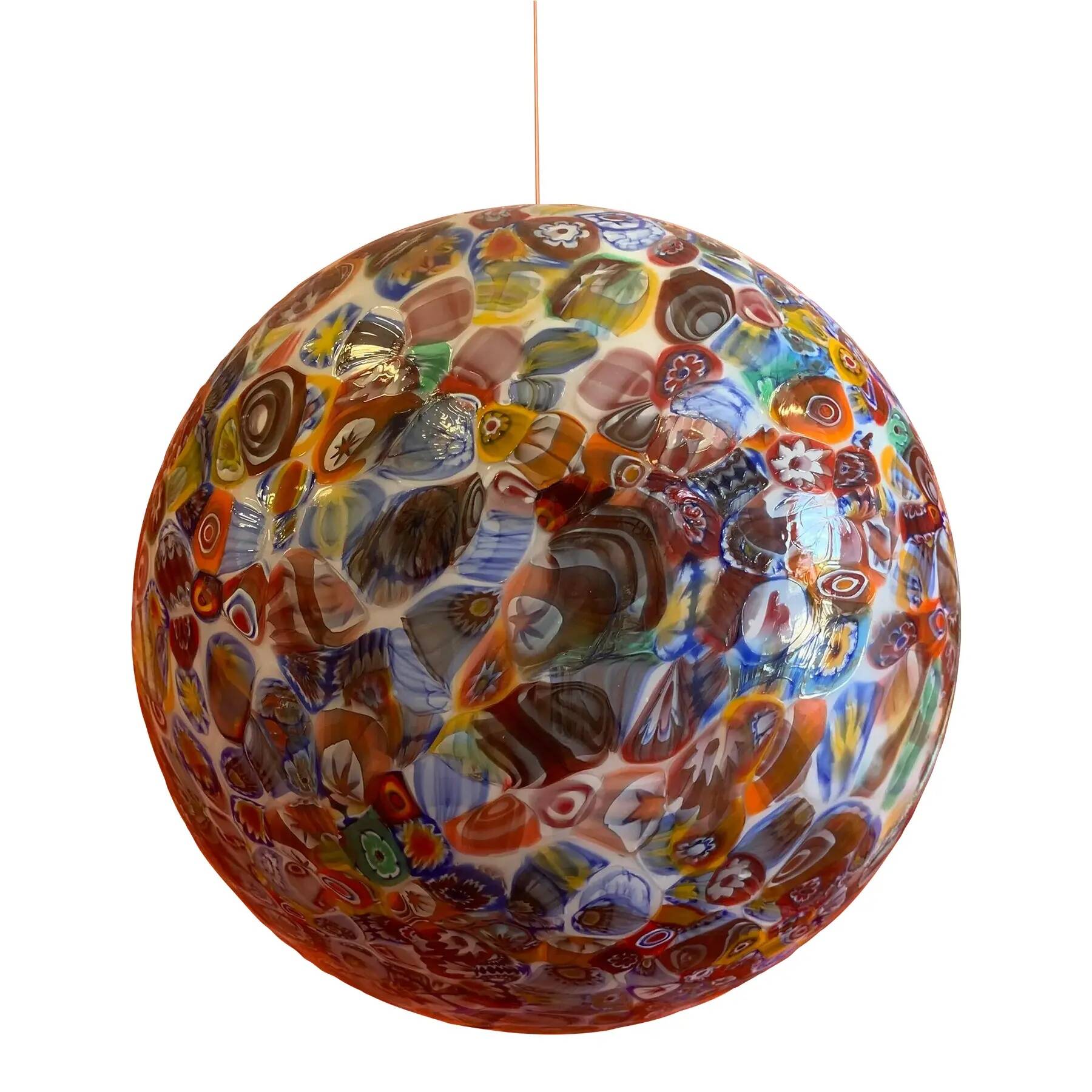 Contemporary Murrine Sphere in Murano Style Glass with Multicoloured Murrine