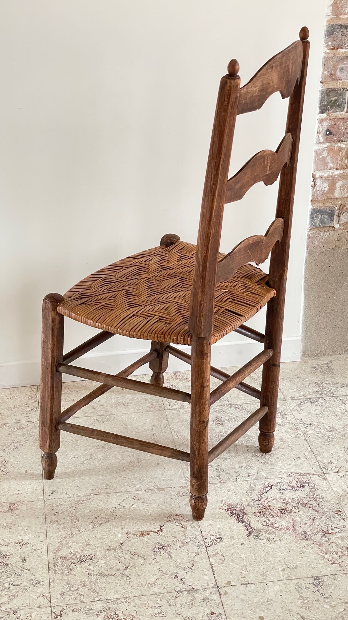 Low straw chair country style