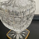 Vintage glass and brass candy box