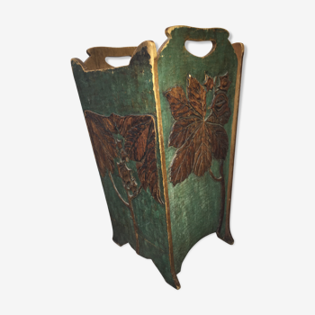 Porte parapluie art déco en bois motifs végétaux