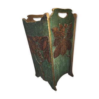 Old umbrella door art deco wooden plant motifs