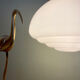 Vintage XXL art deco globe pendant light in white opaline
