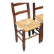 Set of 4 wooden and straw chairs, wooden chair, straw chair, countryside, chalet