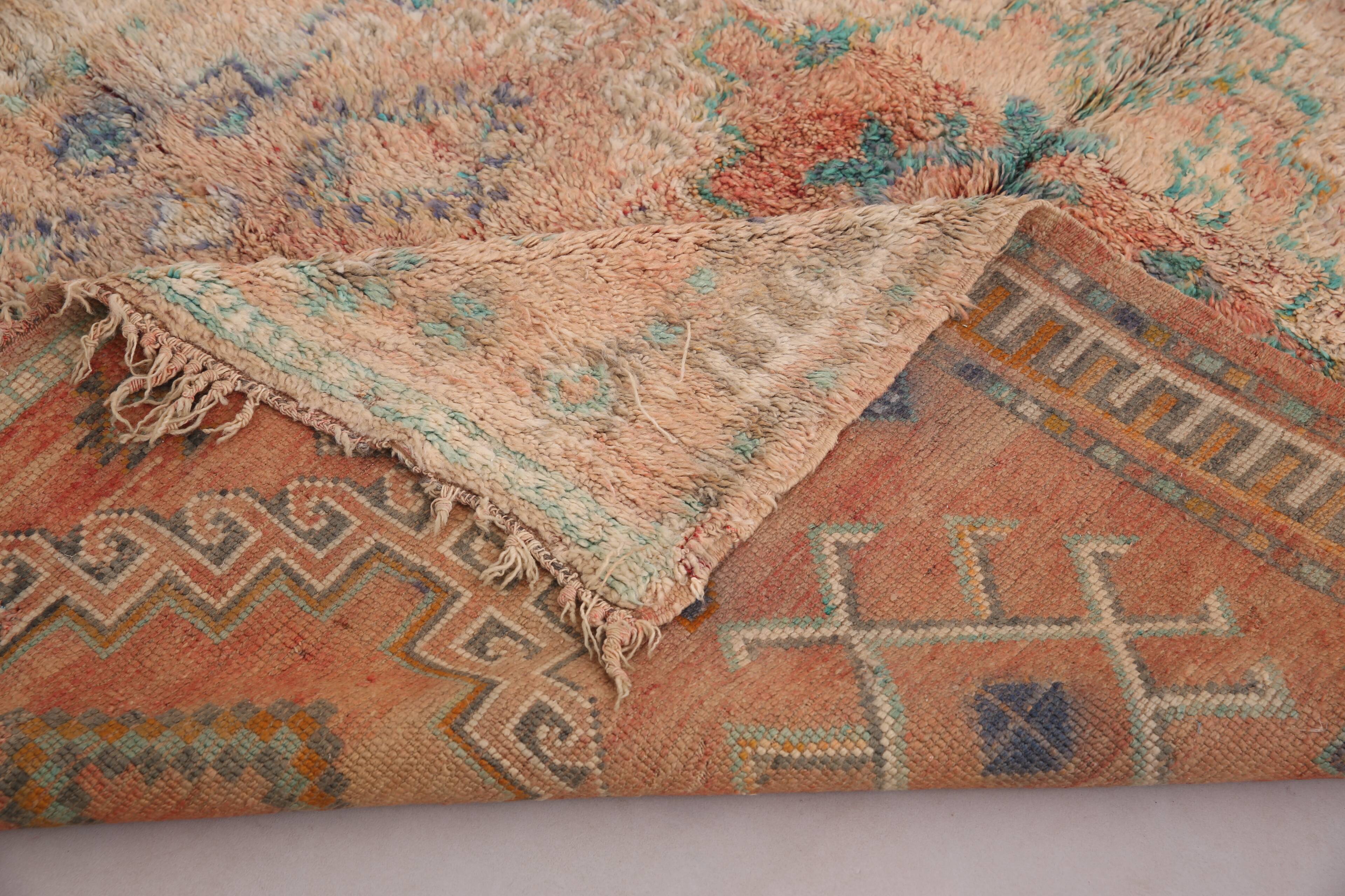Peach Vintage Moroccan Rug 178 x 271 cm - Berber Wool Rug - Handmade Rug