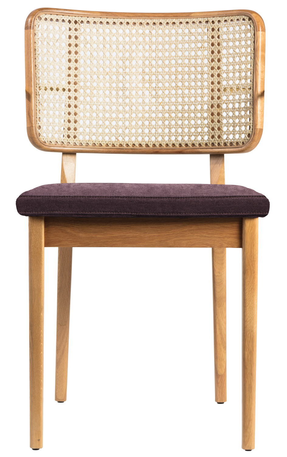 Chair cannage light wood plum