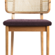 Chair cannage light wood plum