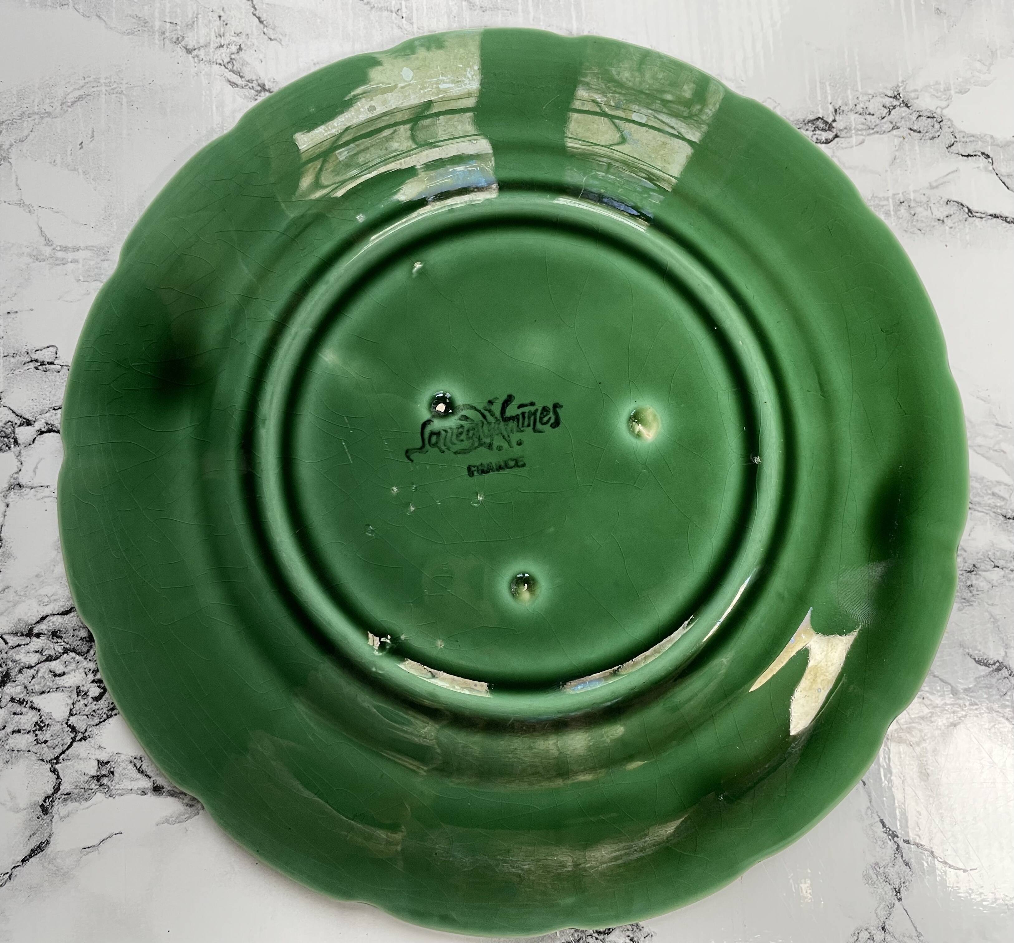 Sarreguemines grape barbotine dessert plates