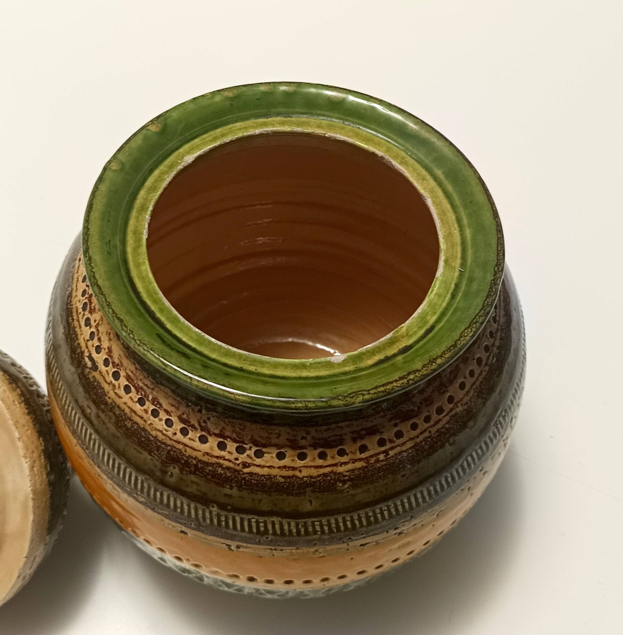 Glazed Ceramic Vase by Aldo Londi for Bitossi and for Cer Paoli, Sahara ser