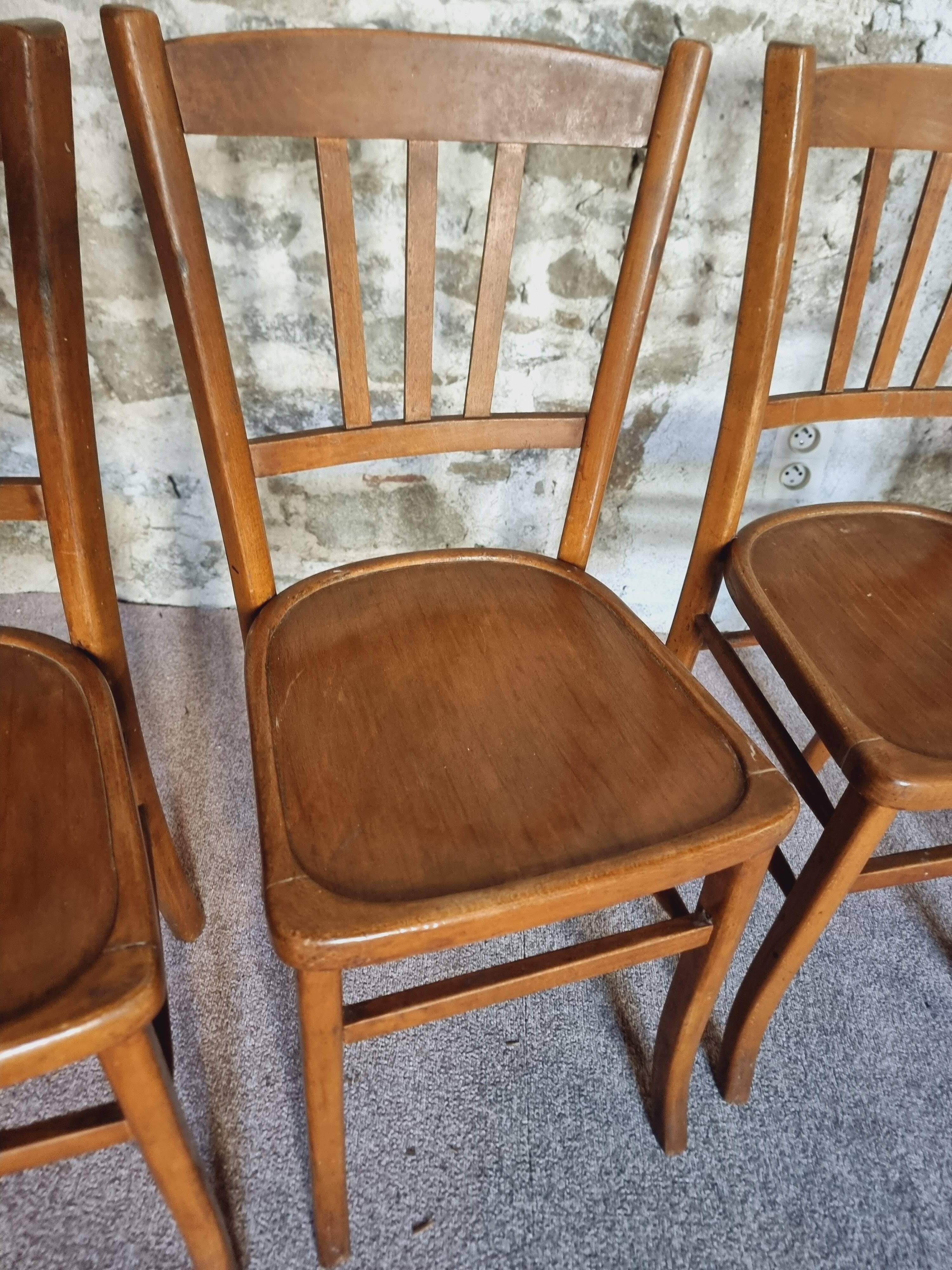 Set of 4 vintage Luterma beech bistro chairs – 1950s