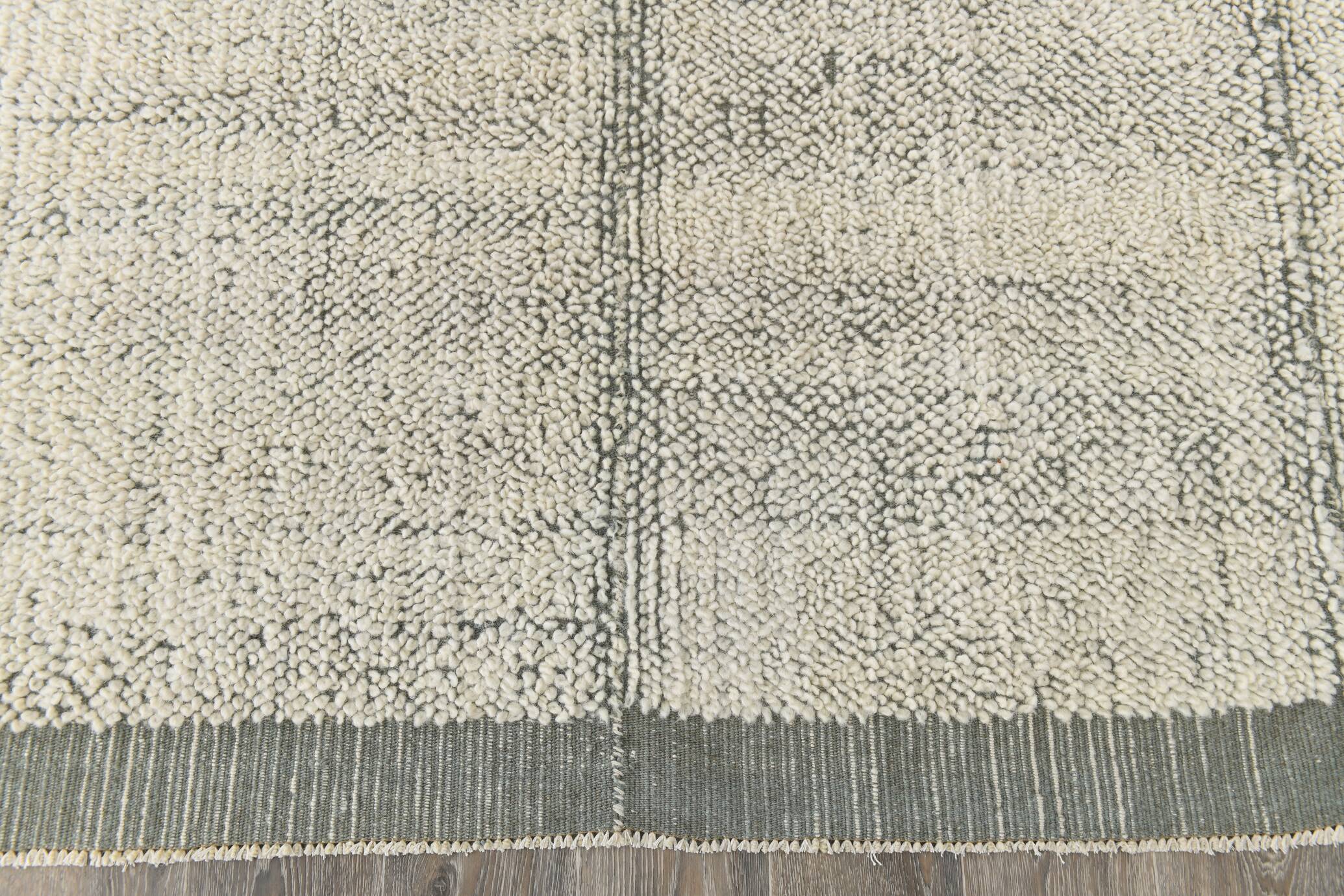 8x10 Handmade Wool Ash Green Modern Turkish Rug, 261x309Cm SK 34930