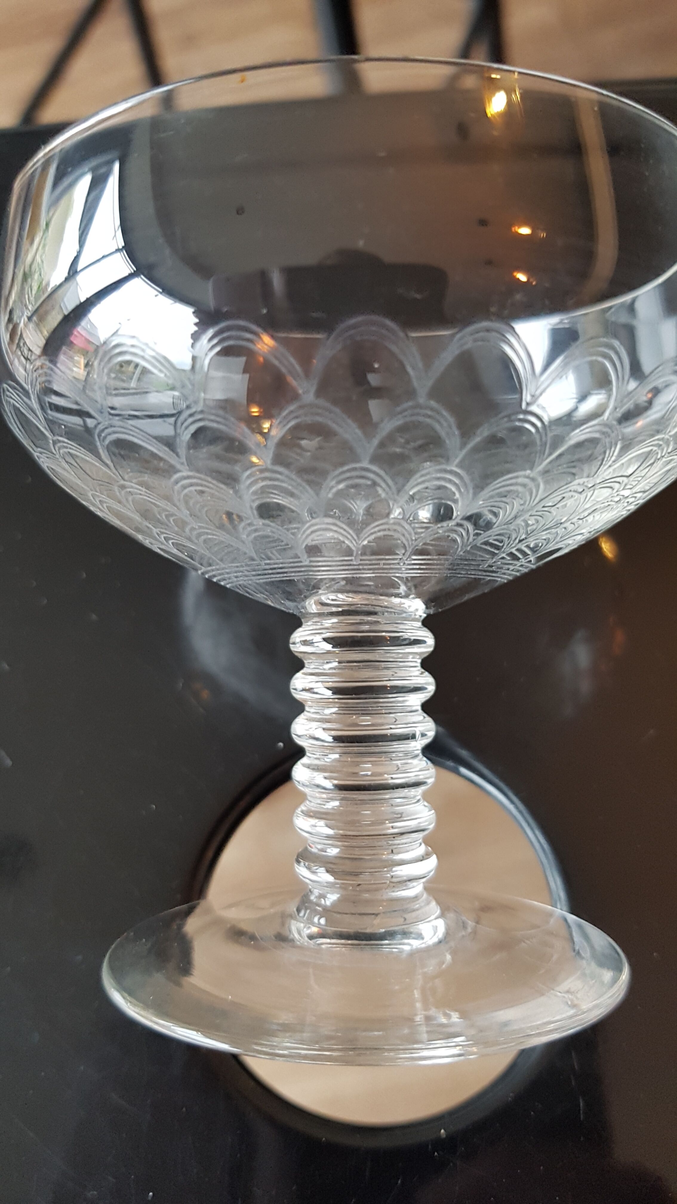 Set of 6 art deco champagne cups