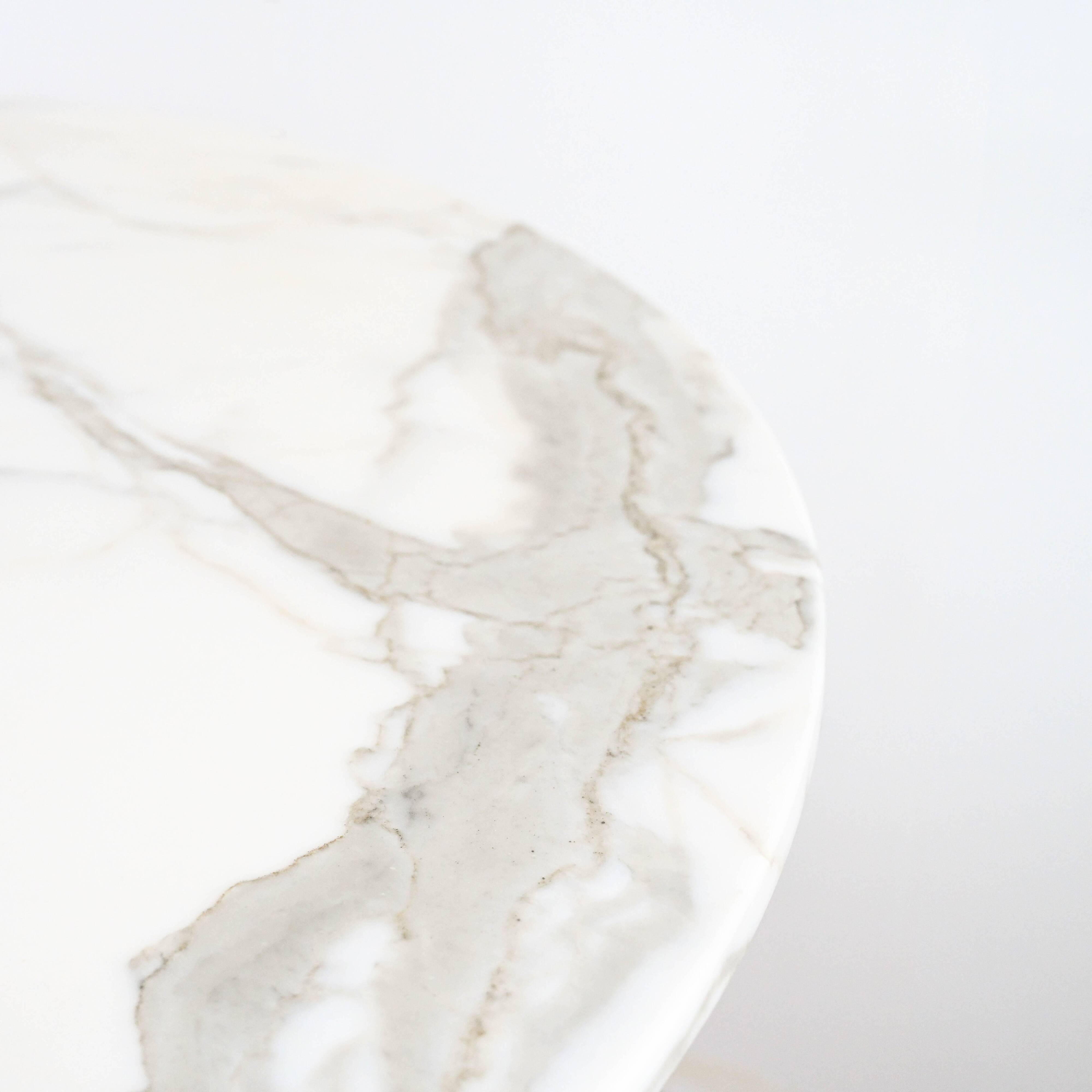 Neon High Table in mahogany lacquered cherrywood and Carrara marble