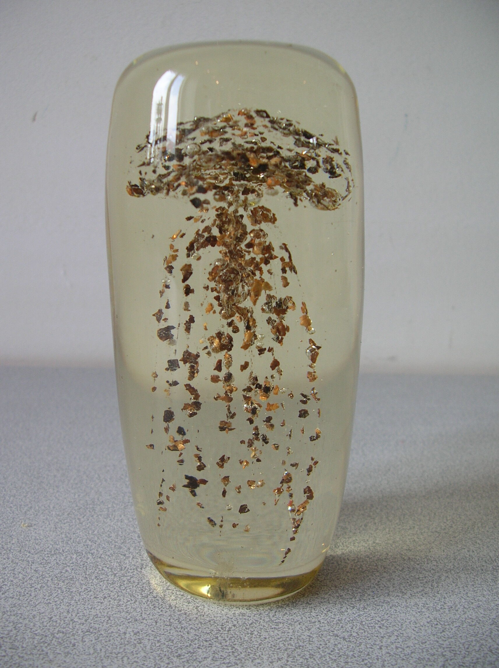 Old sulfide glass paper press glitter gold and silver deco office living room