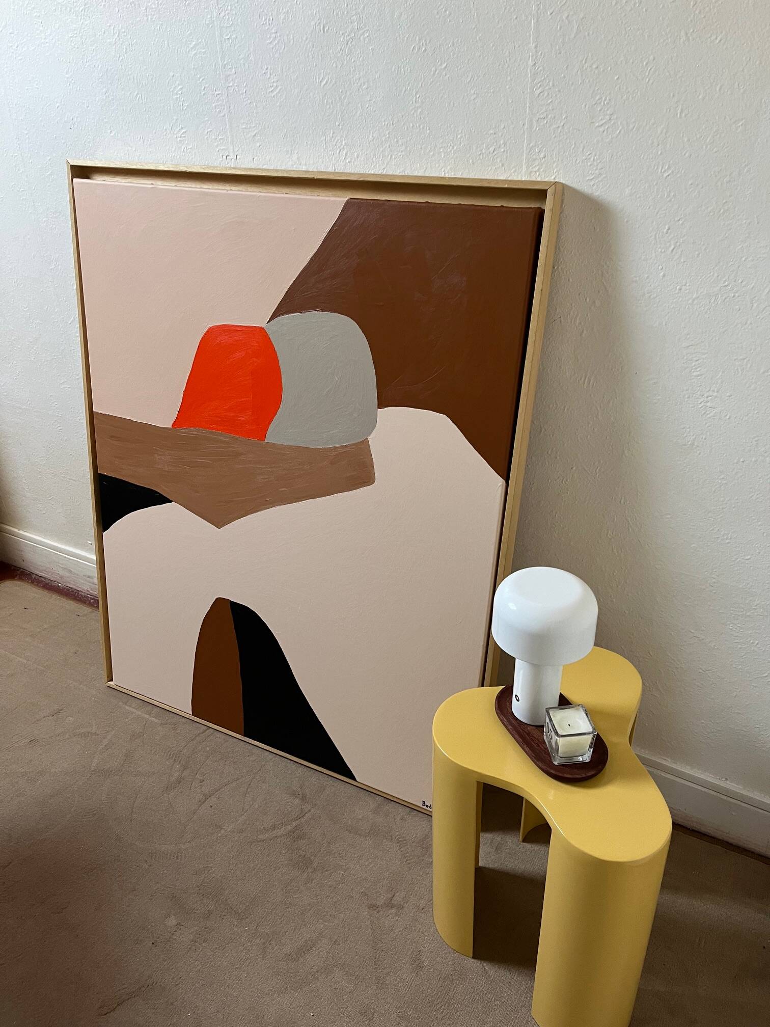 Abstract minimalist couple "in your arms" 100x80cm
