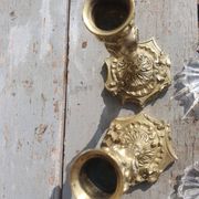 paire bougeoirs bronze