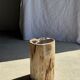 Petrified wood side table, black heart, beige bark, H35 D22 - 3330