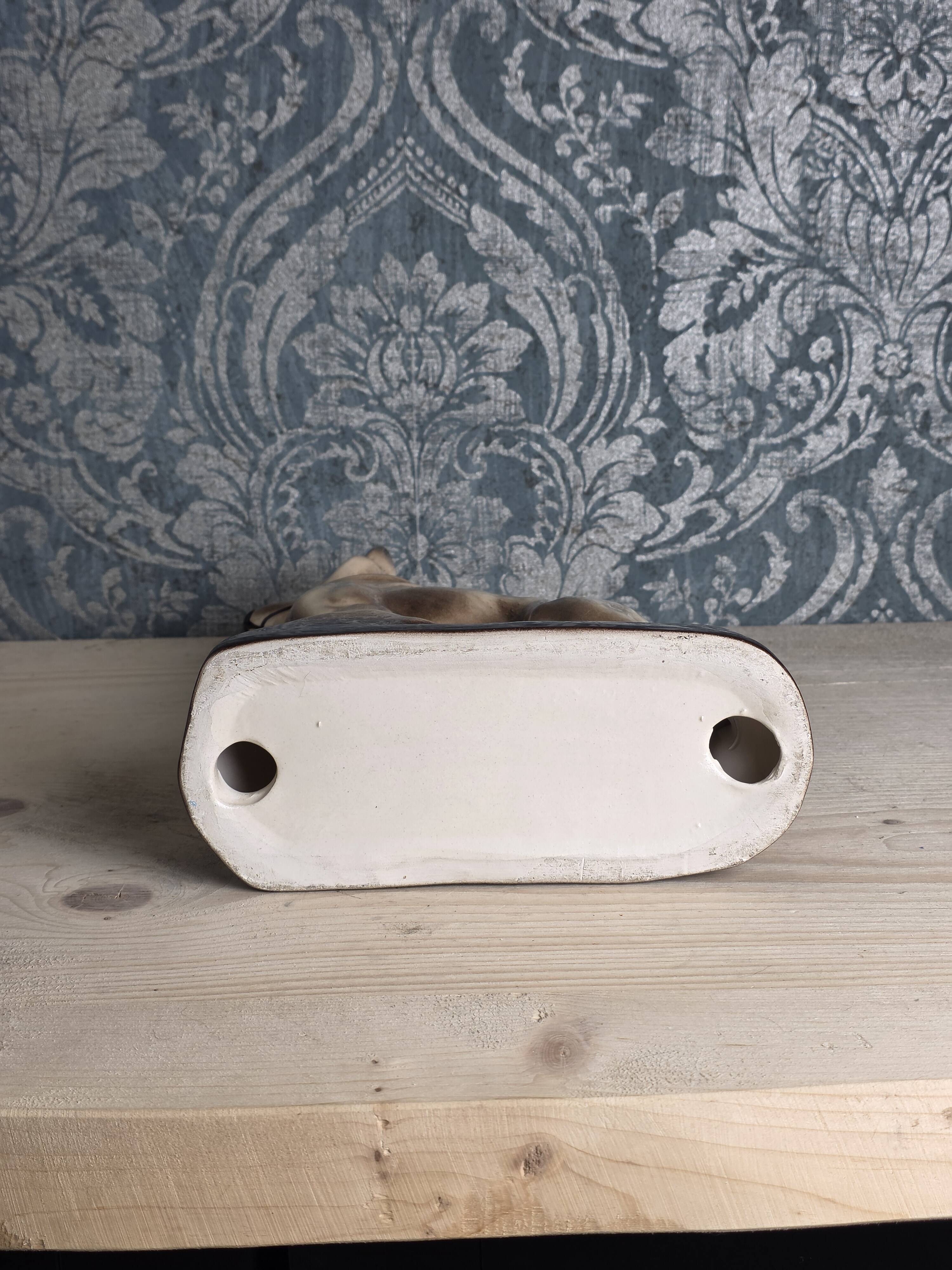 Porcelain shepherd dog, large decorative sculpture.