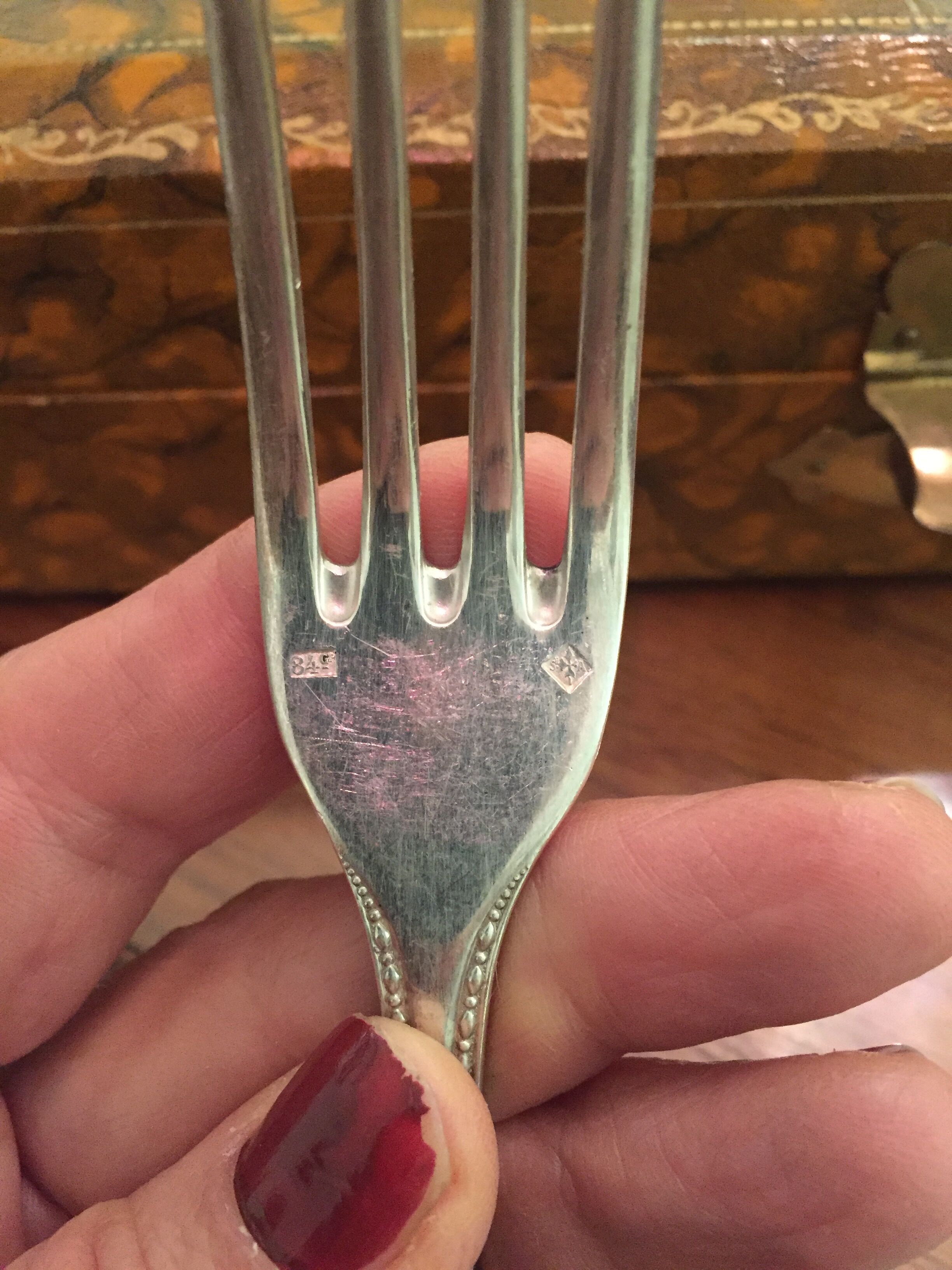 Lot forks silver metal