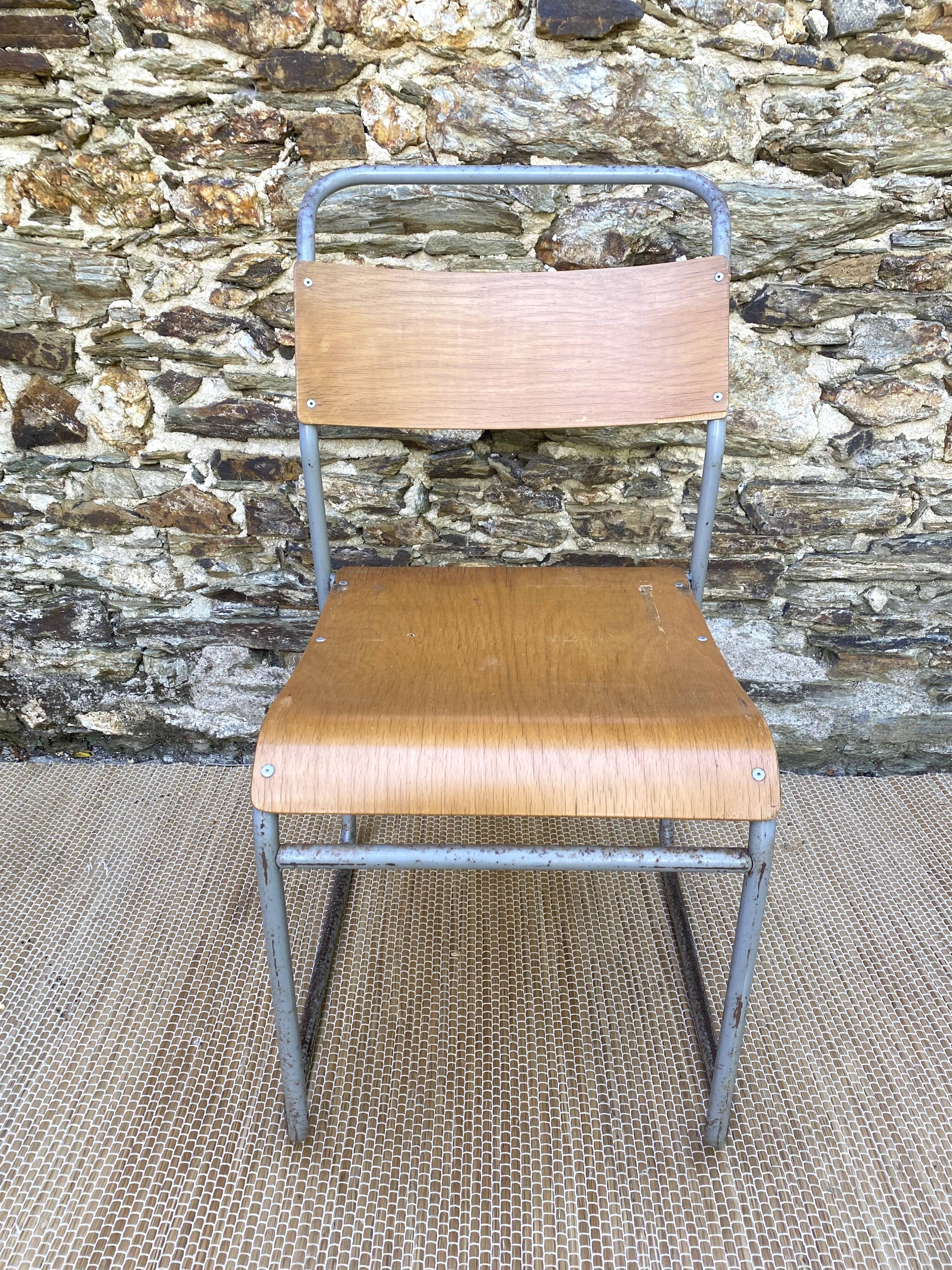 Remploy English industrial sled chairs from the 50s and 60s