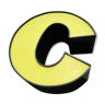 Letter C of yellow and black industrial sign