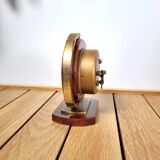 Alarm clock Bayard 1950 walnut and brass