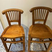2 tabourets hauts en teck massif