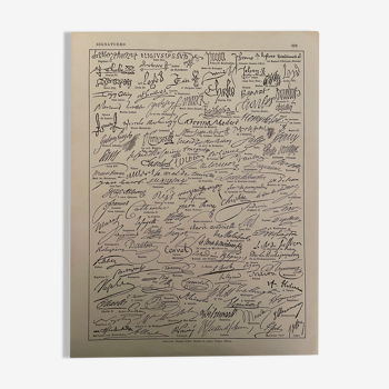 Lithographie gravure sur les signatures de 1928 (souverains)