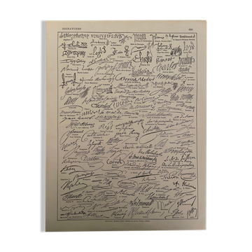 Lithographie gravure sur les signatures de 1928 (souverains)