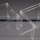 Vintage square small lucite side tables 1970s france