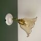 Vintage tulip wall light in amber glass