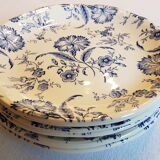 Suite of 6 small plates in faience of Gien