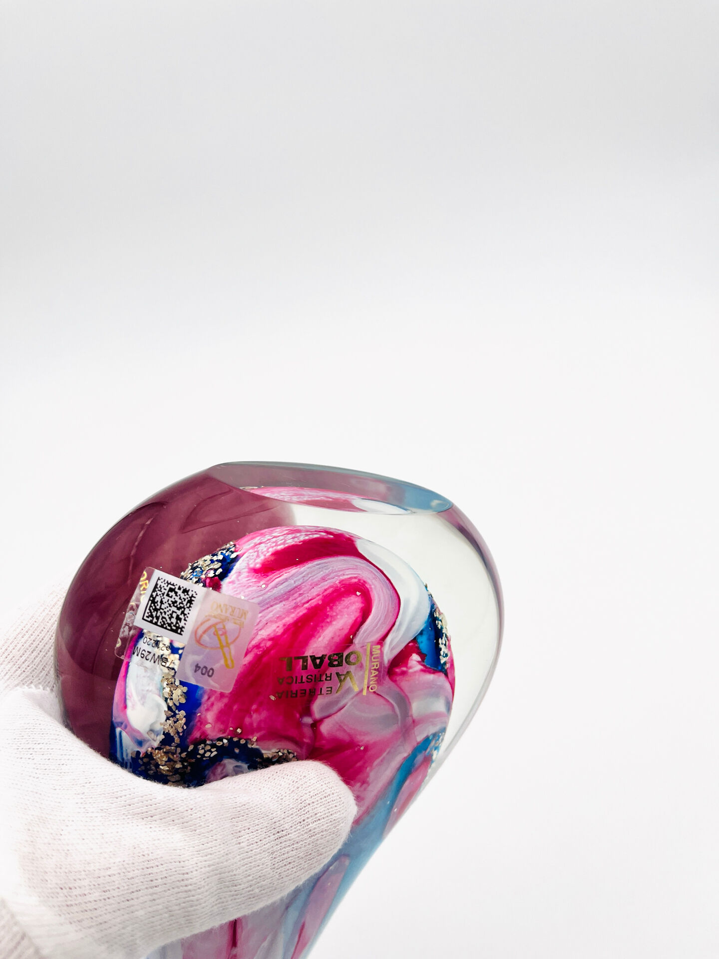Oball Murano Vase - Sommerso - 24k Gold - Labeled - H30cm/1.17kg