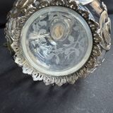 Ewer – Engraved glass and silver-plated metal – Mistletoe decoration