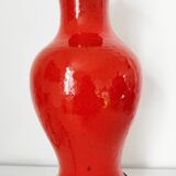 Red ceramic lamp base 53 cm high