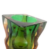 green and orange Murano vase