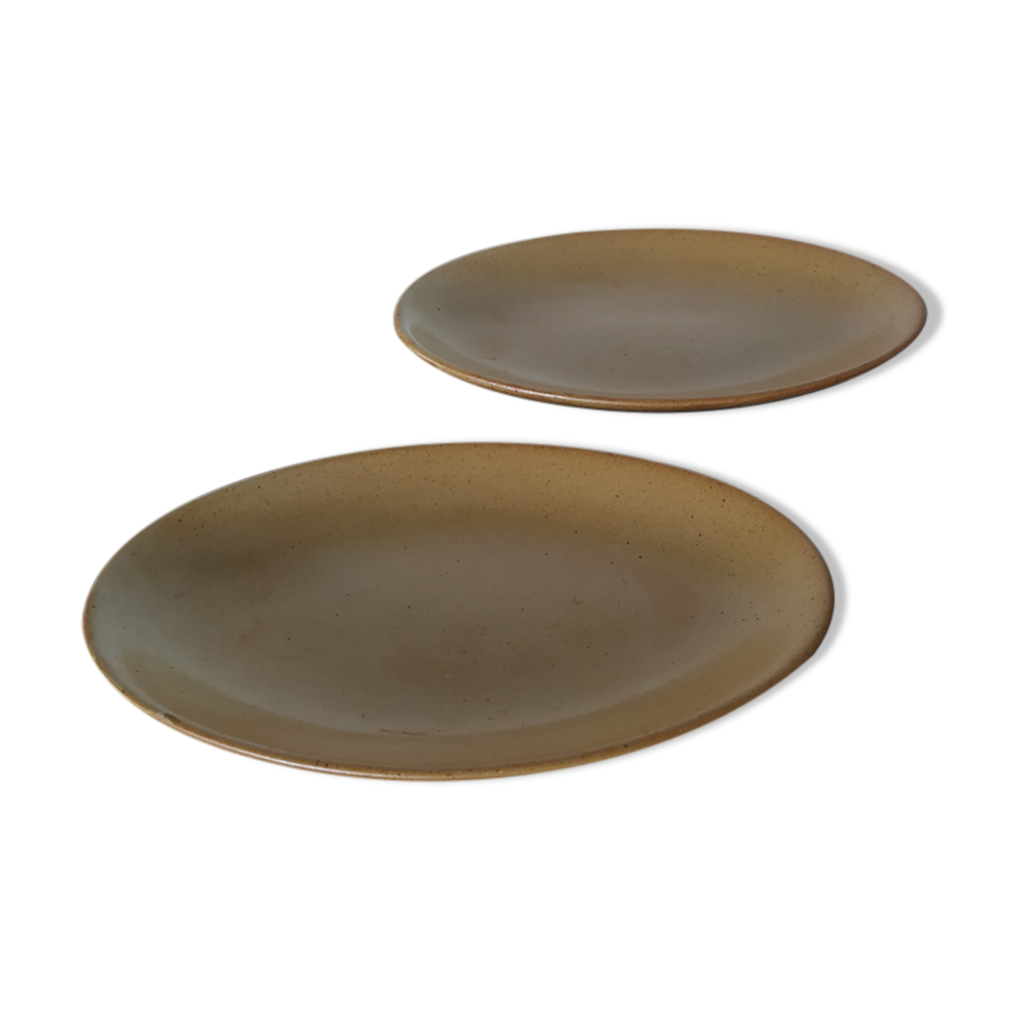Set of 2 small oval dishes in GP village sandstone
