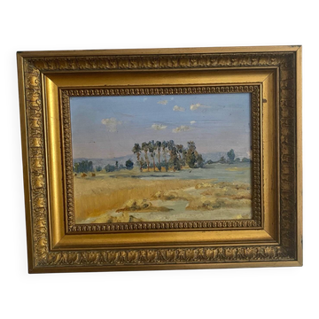Framed landscape painting