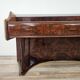 Burl wood dressing table with double glass shelf