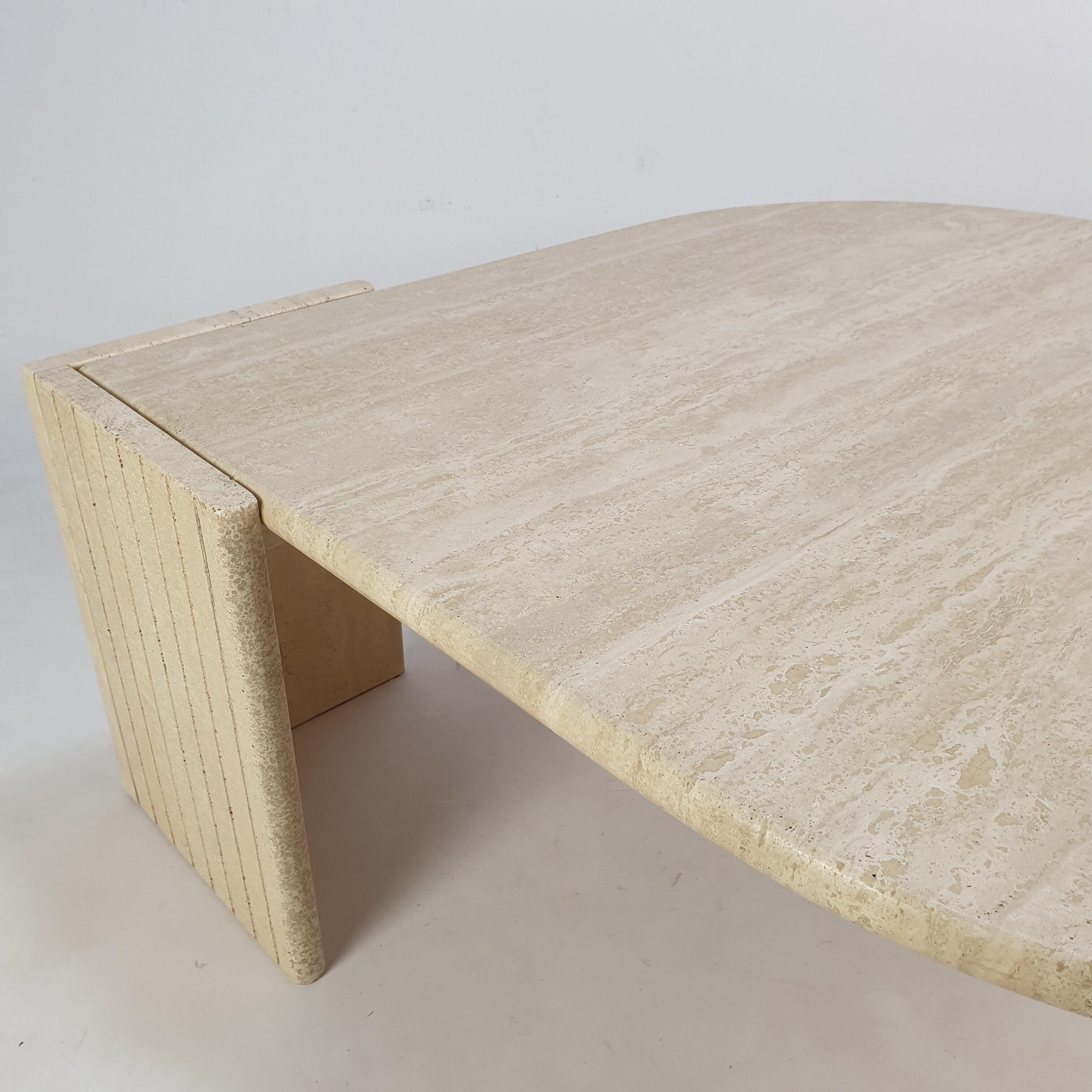 Mid-Century Italian Travertine Coffee Table, 1980's