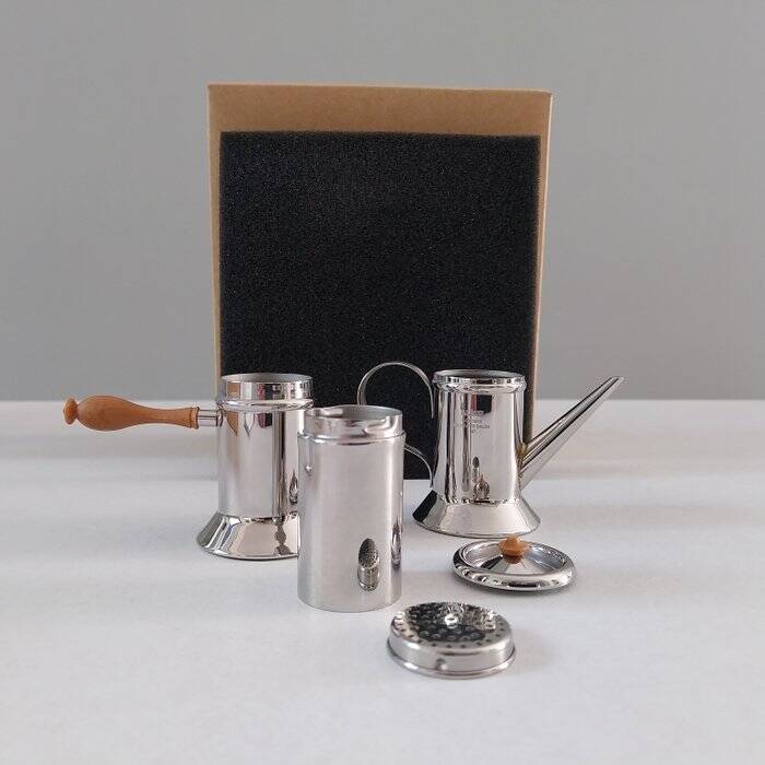 Alessi miniature Neapolitan coffee maker, designed by Riccardo Dalisi, 1987